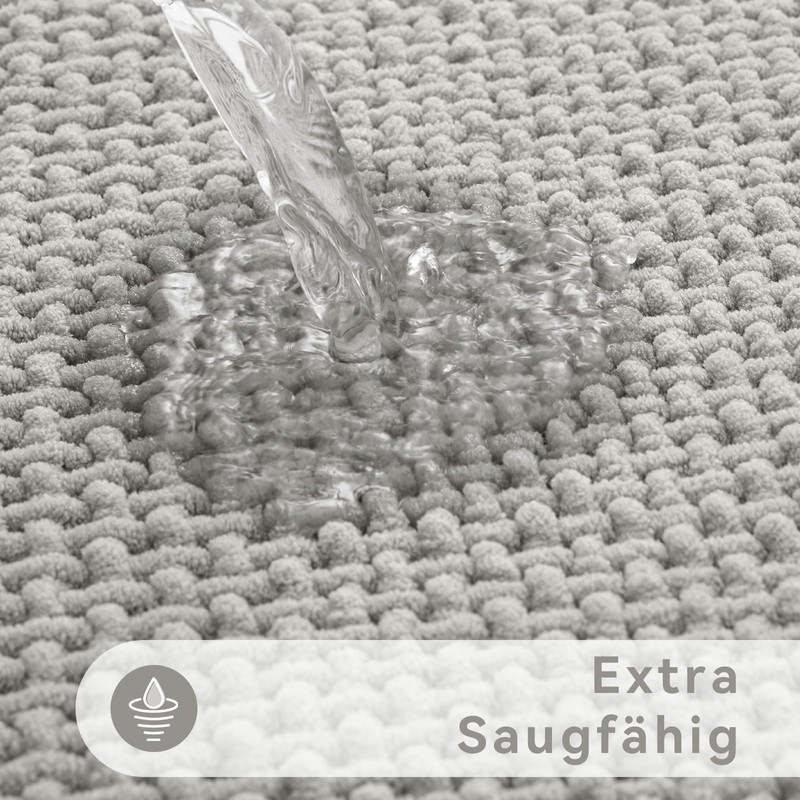 Homaxy Chenille Bathroom Rug, Soft Bath Mat, Non-Slip, Washable Bath