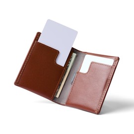 Bellroy Slim Sleeve - Small Thin Leather Wallet (Max 12 Cards Plus Notes), terra di siena, Minimalist