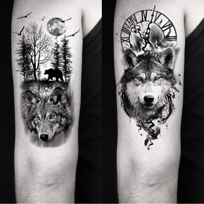 6 Hojas De Pegatinas De Tatuajes Temporales Impermeables De Animales