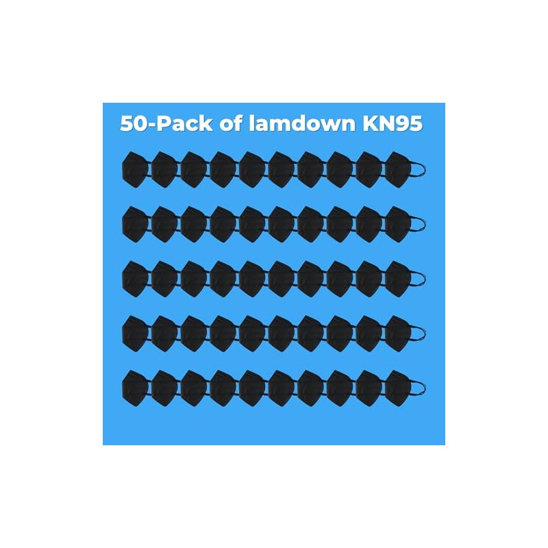 (50-Pack) KN95 Face Masks, Individually Wrapped, Premium Disposable Dust Mask,