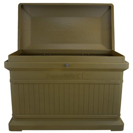 RTS Companies Inc 550200500A5481 Home Accents Parcelwirx Premium Horizontal Delivery Drop Box with Hinged Lid, Oak