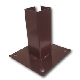 LLB Bolt Down Square Bracket for Pergola Posts Heavy Duty Red Powder Coated Post Fence Foot Base Support Size: 50mm x 50mm (2inch x 2inch) pack of 1