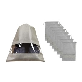 ANIZER 8 PCS 11.8"x17.3" Non-Woven Dustproof Drawstring Bag Travel Shoe Bags Dust Cover Pouch Bag Storage with Visual Window for Handbags Purses Shoes (GREY)