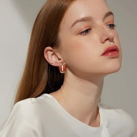 HESSAWELL Football Clip on Earrings Sport Earrings for Women Non Pierced Rugby Earrings for Women Sport Jewelry