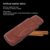 Cigar Case Holder Elegant Vintage Style Woven Pattern Leather Portable