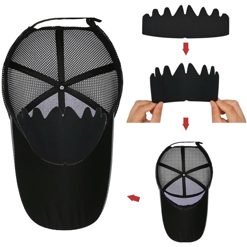 6 PCS Black Simple Baseball Caps Inserts Shapers, Flexible Washable