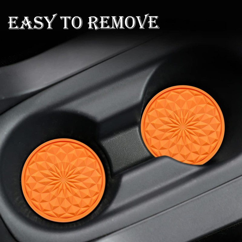 MEAJOO 2 Pack Silicone Car Cup Holder Coaster – 2.75