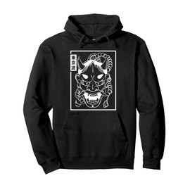 Japanese Demon Hannya Oni Mask Japanese Mask Japan Art Pullover Hoodie
