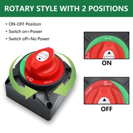 600A Battery Disconnect Switch 12-48V On/Off High Current Battery Master Cut Shut Off Isolator Switch for Truck Car Vehicle RV Marine Boat Yacht