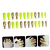 Healvian Ultra-thin Plastic Women's Fake Nails 24pcs Leopard Print Long
