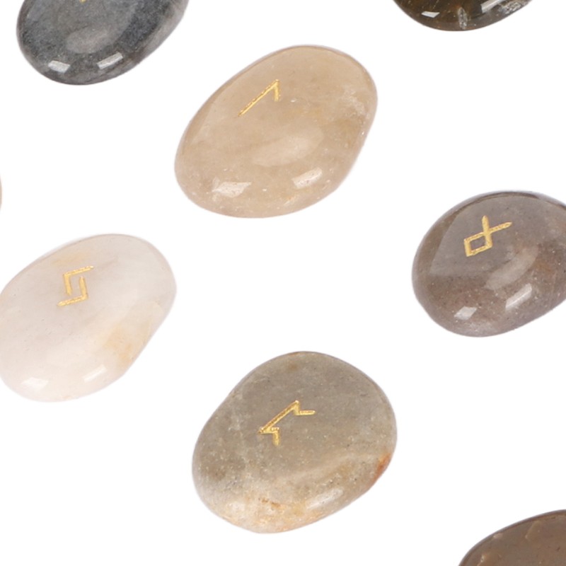 25pcs Rune Stones Set Good Luck Eliminate Negativity Lightweight Divination