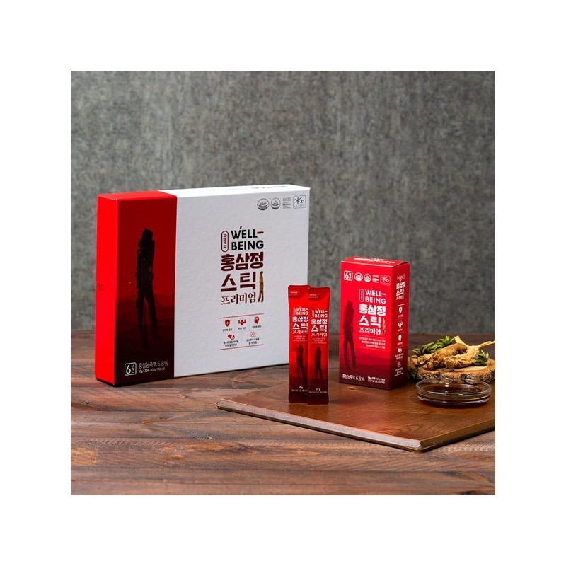 Haruwellbeing 하루웰빙 6년근 고려 홍삼정 진액 스틱 프리미엄 10g x