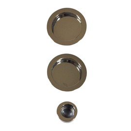bricoleva.it Door Lock Set, Round, Blind Without Lock, Handle with Lock for Sliding Door (Color Polished Chrome)
