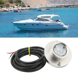 Boat Underwater Light, Marine Underwater LED Light DC 12V 24V Stainless Steel Universal Suitable for Boat Yacht Waterside Lighting (White)
