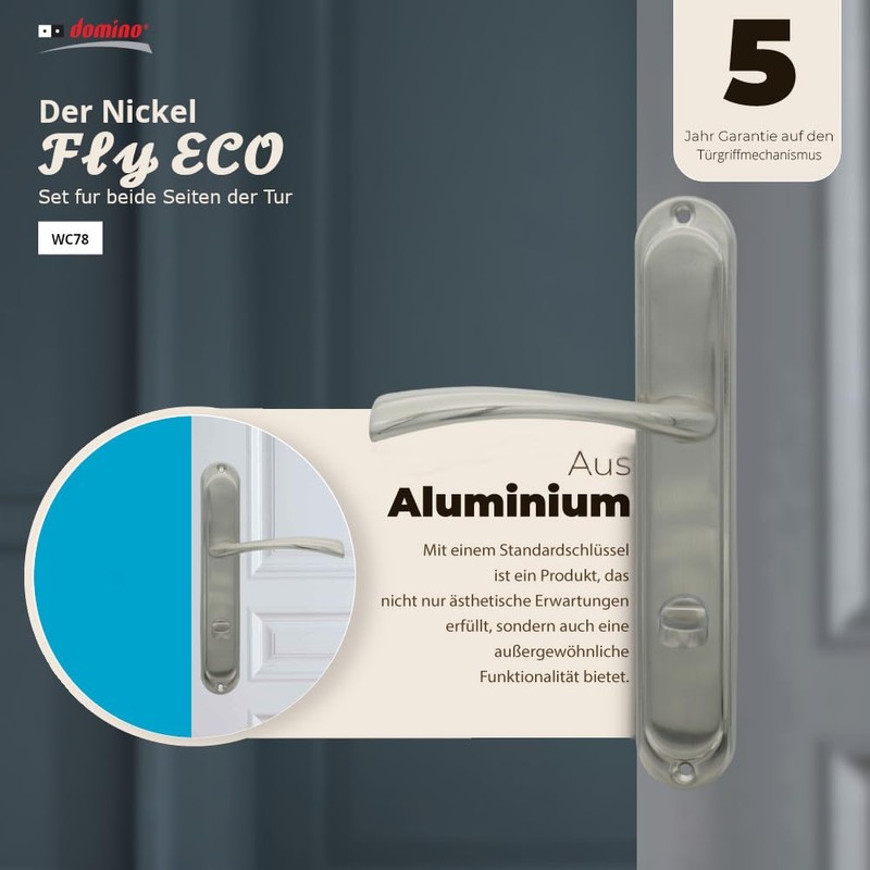 domino Fly Eco M9 78 Door Handle Set for Room
