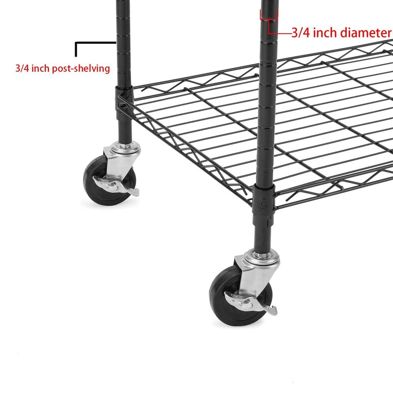 Wire Shelving Casters,3" Diameter,Set of 4,Caster Roller Wheels for Shelving