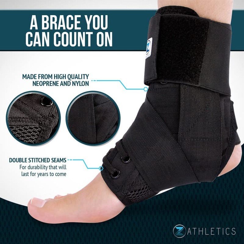 Zenith Ankle Brace, Lace Up Adjustable Support – for Running,