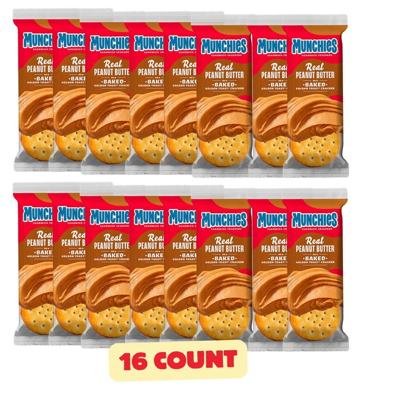 Back to School, Munchies Sandwich Crackers, Peanut Butter (16 count)