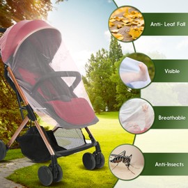 Stroller Mosquito Net, 2-Pack Bug Net Cover for Stroller, Bassinets, Cradles, Playards, Pack N Plays and Portable Mini Crib, Durable Baby Insect Netting Infant Essential (2, Pink)