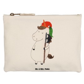Mr. & Mrs. Panda L Unicorn Bube Makeup Bag - Gift, XXL, Unicorn, Cosmetic Bag, Unicorn Decoration, Case, Medieval Unicorn, Makeup Bag, White, Hand drawn