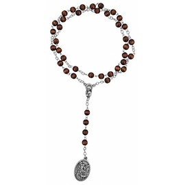 Venerare Traditional Saint Michael Chaplet with Prayer Card (Brown Wood)