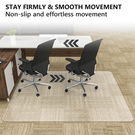 Amyracel Large Office Chair Mat for Low Pile Carpeted Floors - 48" x 60" Clear Desk Chair Floor Mat for Home & Offices, Easy Glide Plastic Floor Mat for Office Chair On Carpet