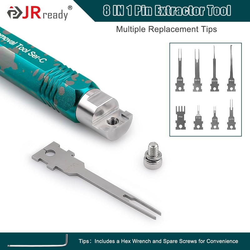 JRready ST5255 Pin Extractor Tool,Terminal Removal Tool Includes 8 Pcs
