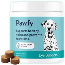Pawfy Pawfy Eye Support Soft Chews | Prevent Tear Stains | Support Eyesight | Overall Eye Health | with Luthein, Krill Oil & Astaxanthin