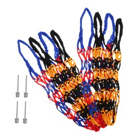 BESPORTBLE 4 Sets Portable Nylon Ball Mesh Bag for Basketball Football Volleyball Storage Convenient Carrying for Sports Balls Includes Net Pump Thick Design