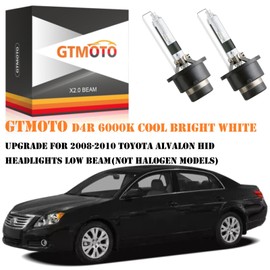 GTMOTO - Bombillas de xenón D4R para faros delanteros Toyota Avalon HID de 2008, 2009, 2010, luces de luz baja, 6000 K, blanco brillante frío, repuesto directo, 35 W, OE 4300 K, paquete de 2