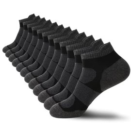 YOJOOM Trainer Socks for Men and Women Ankle Socks Breathable Cotton Low Cut Socks Non Slip Socks with Arch Support Athletic Running Socks (Black 6 pairs, 7-11)