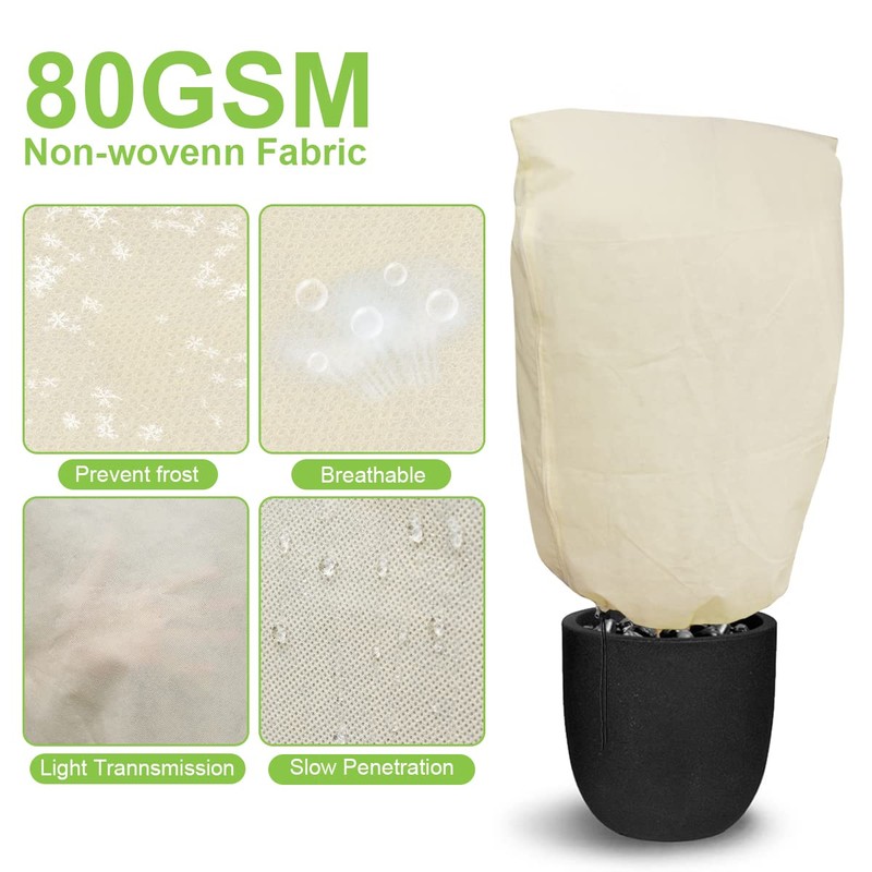 Tesmotor Winter Plant Fleece Frost Protection Cover, Plant Warming Jackets