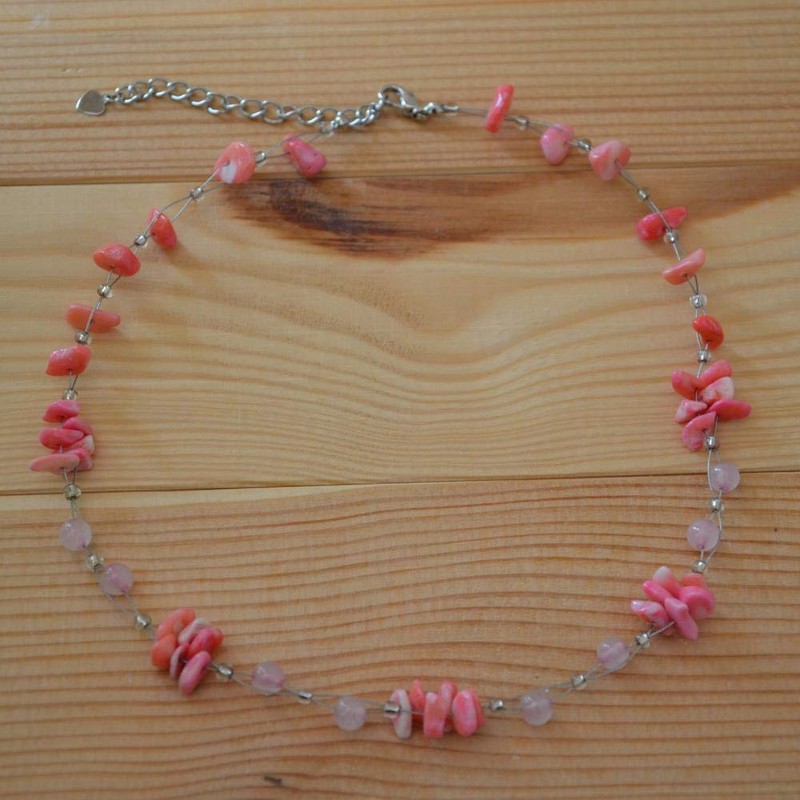 Chic-Net ladies necklace Murano glass flowers rectangle beads glass beads