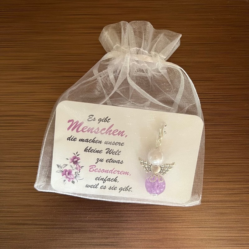 Schutzengel Schlüsselanhänger Besondere Menschen Geschenk Freundin Kollegin Geburtstag Perlenengel Glücksbringer