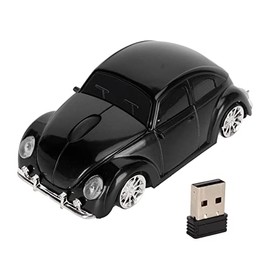 Sanpyl Ratón Inalámbrico, Vintage Classic Cars Shape 2.4GHz Receptor USB 1600DPI LED Headlamp Office Mouse, Car Shape Mouse Laptop Desktop Computer Mouse Ratones ópticos (Negro)