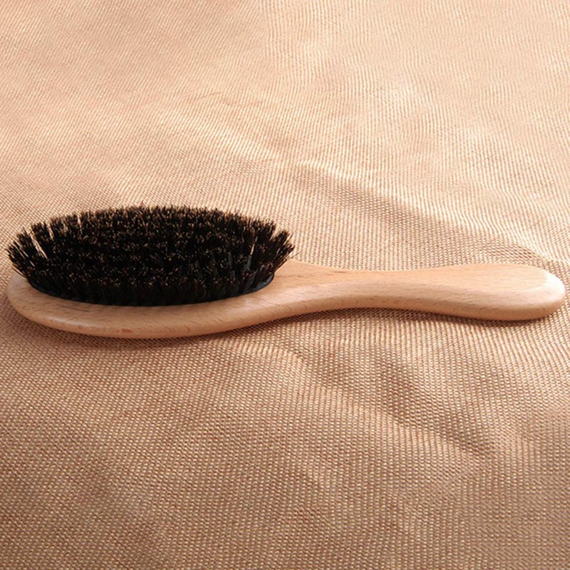 Natural Boar Bristle Hair Brush Wooden Paddle Hairbrush Detangling Hairbrush