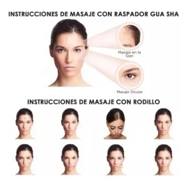Guasha De Cuarzo Rosa Y Rodillo Para Masaje Facial                                                                                                    