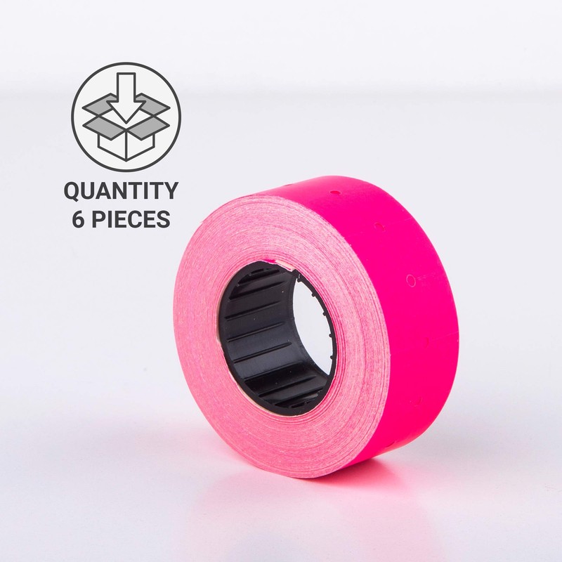 (6 Rollen) Pink 21 x 12 mm farbiger Papieraufkleber Preis