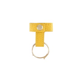Uniqute Genuine Leather Loop Key Chain (Shrink), 18 Limited Colors, Made in Japan, Very Convenient, Just Put It On The Handle Of Your Bag! Key Chain Friendly To Your Nails TU0041, yellow, Free size