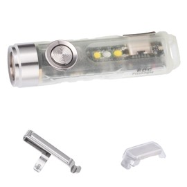 RovyVon A5 G4 EDC Keychain Flashlight USB-C Charging, 420 High Lumens Small Flashlights with Magnetic Clip and Base, Fluorescent Green, 365nm/White Sidelights