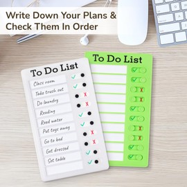 YOFAPA 4 Pieces To Do List Checklist Boards, Plastic Memo Boards, Detachable Message Boards Checklist Slider, Schedule Planning Boards with 8 Cardstock for Check Items Accessories