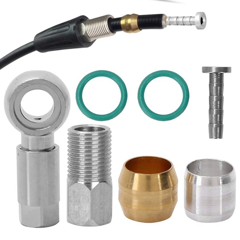 Bicycle Brake Hose Adapter Kit, Banjo Bolt, Olive Washers and
