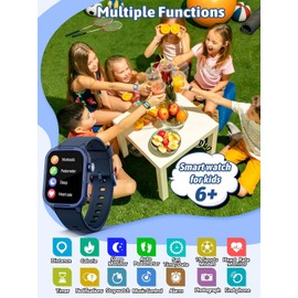 Kids Fitness Tracker Smartwatch for Girls Boys, Kids Smart Watch Idea for 6-16 Years Old with Sleep Mode 20 Sports Modes APP Alarm Clock Music Control Pedometer, Birthday for Boys Girls (Black)