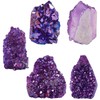 SUNYIK Purple AB Titanium Coated Rock Quartz Cluster Irregular Crystal