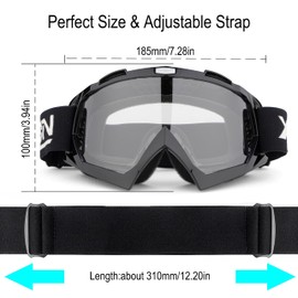 X-TPSON Dirt Bike Goggles Windproof ATV Goggles Dustproof Racing Goggles Motocross Goggles for Men Women Youth