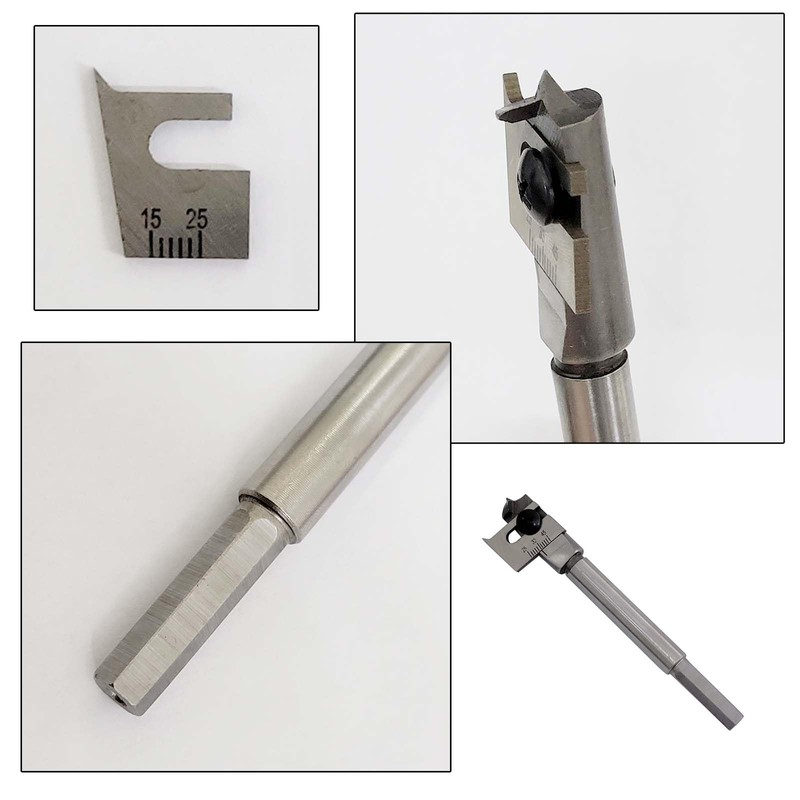 15-45mm Adjustable Spade Bit Expansive Flat Woodworking Boring Drill Bit