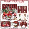 FuWeave 8 Pcs Christmas Shower Curtain Set Xmas Santa Bathroom