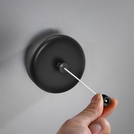 SUS304 Retractable Clothesline with Adjustable Nylon Clothing Rope for Bathroom Laundry Hotels (Black)