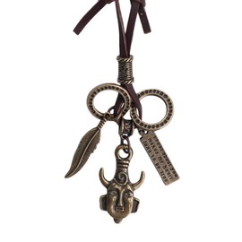 Ebsem Popular Movie Drama series symbols fantasy item ikon necklace, genuine leather cord jewelry for Men & Women (Supernatural Dean's Amulet)