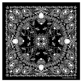 Hot Leathers mens Classic novelty bandanas, Black/White, 21 Inch x Inch US